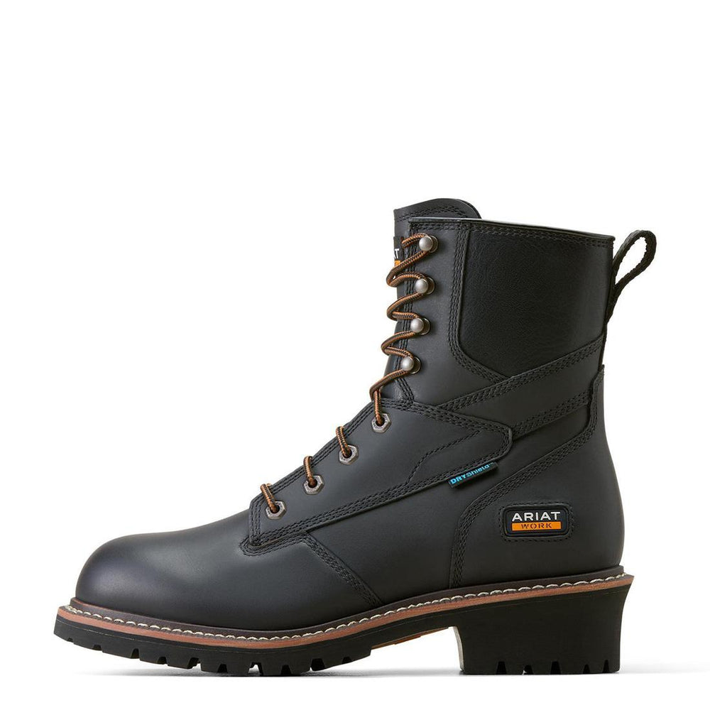 Ariat Logger Shock Shield Soft-Toe Waterproof Boot Black Side