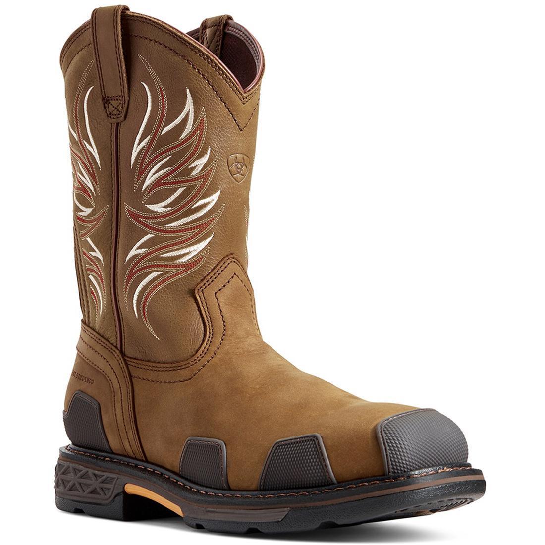 Ariat OverDrive Composite-Toe Wide Square Toe Work Boot Alamo Brown Medial