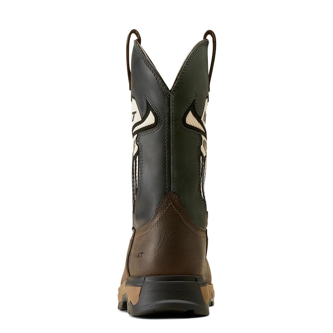 Ariat Rebar Flex VentTEK Incognito Composite-Toe Western Work Boot Iron Coffee Upper