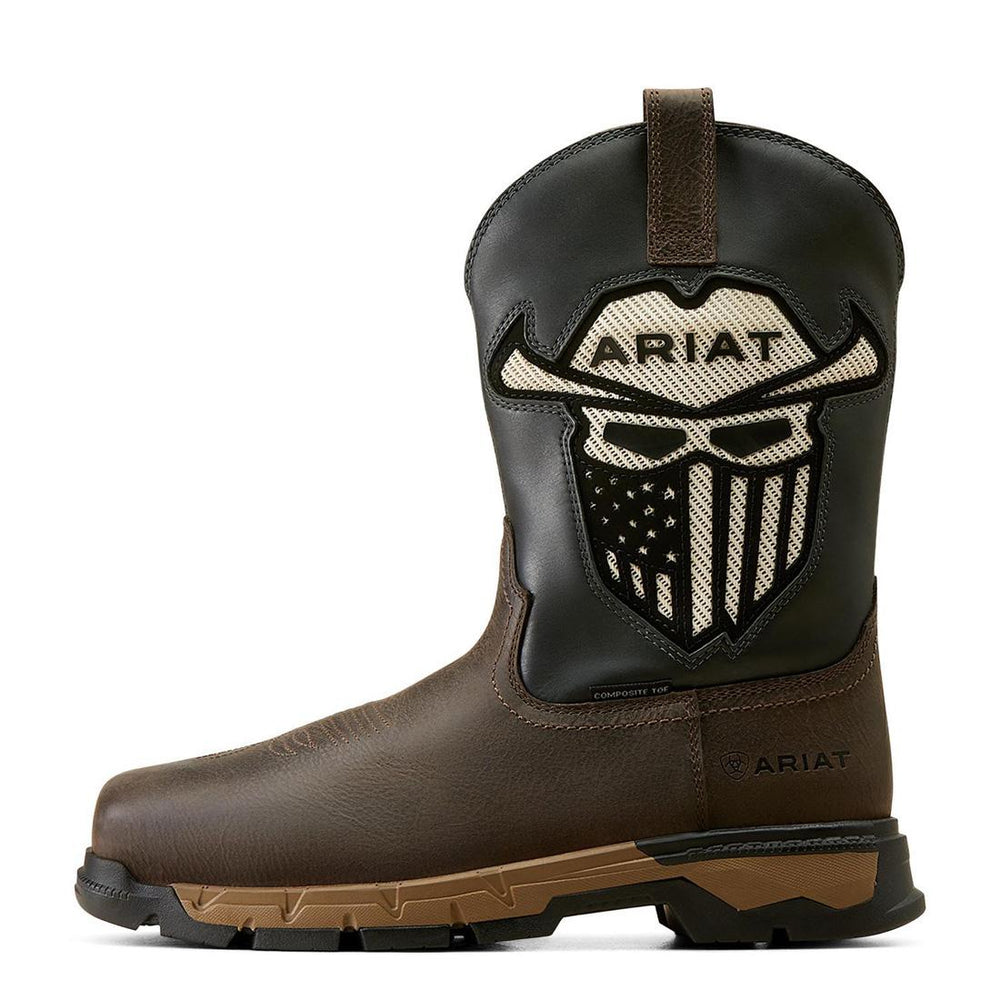 Ariat Rebar Flex VentTEK Incognito Composite-Toe Western Work Boot Iron Coffee Heel