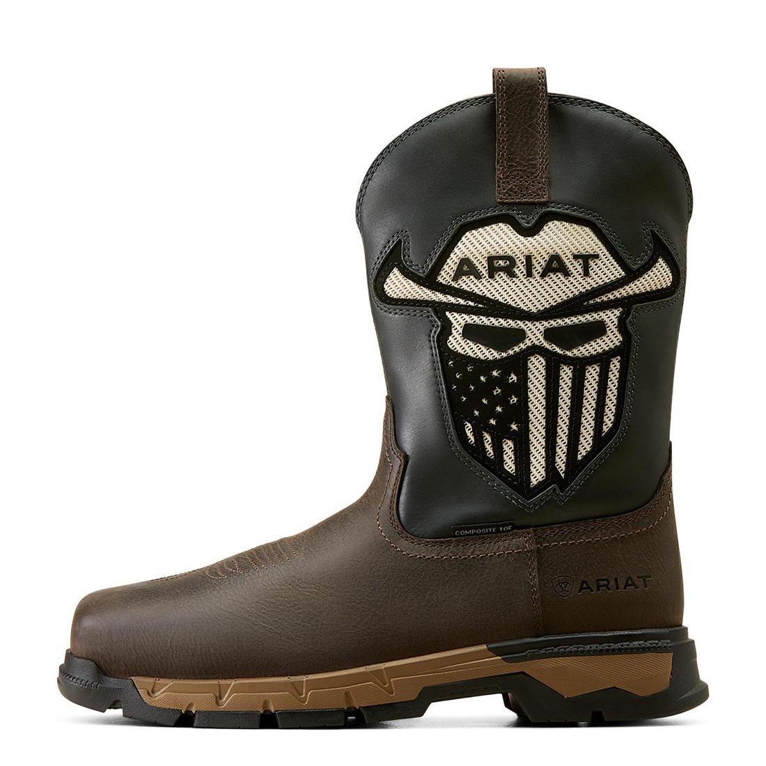 Ariat Rebar Flex VentTEK Incognito Composite-Toe Western Work Boot Iron Coffee Heel