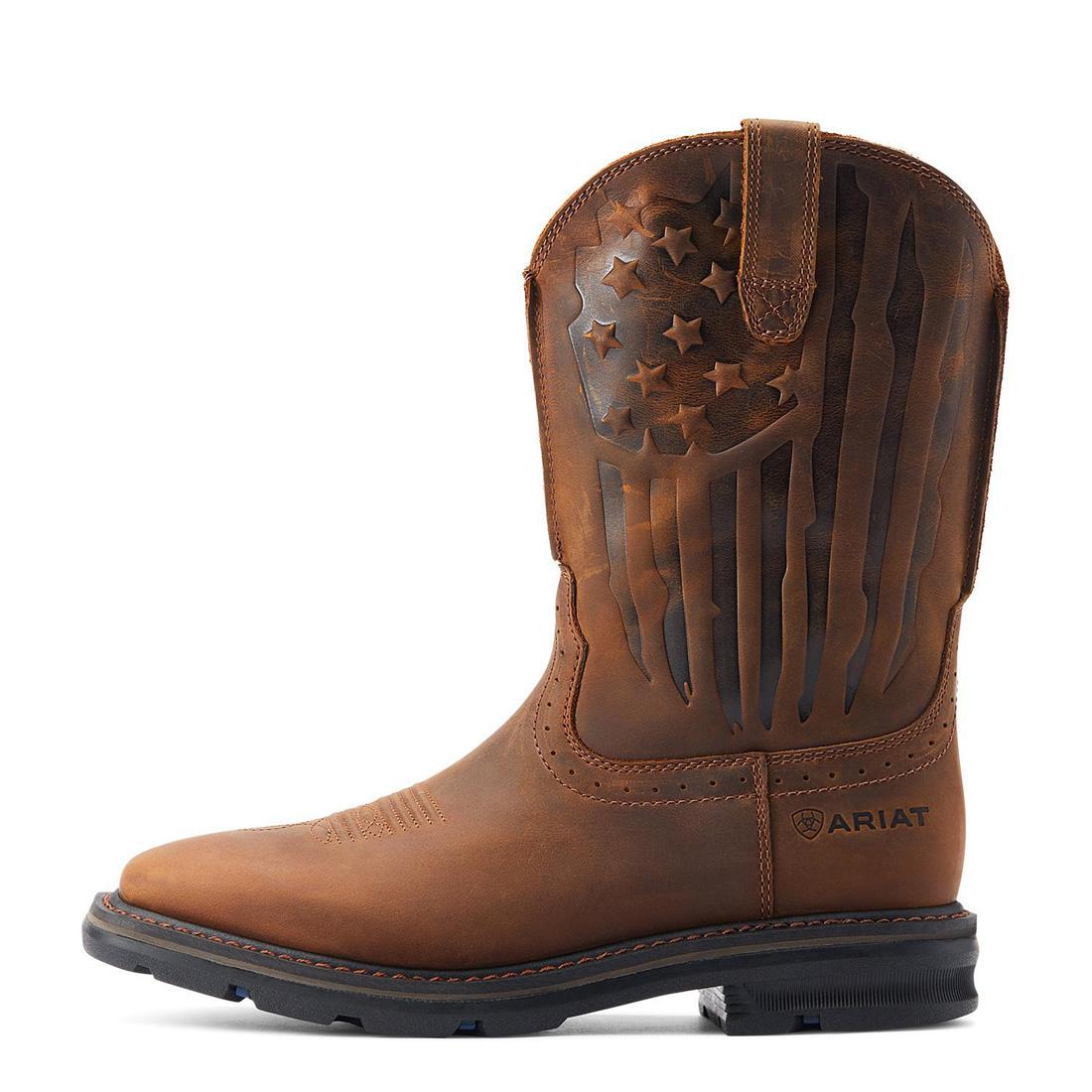 Ariat Sierra Shock Shield Patriot Soft-Toe Boot Distressed Brown Side