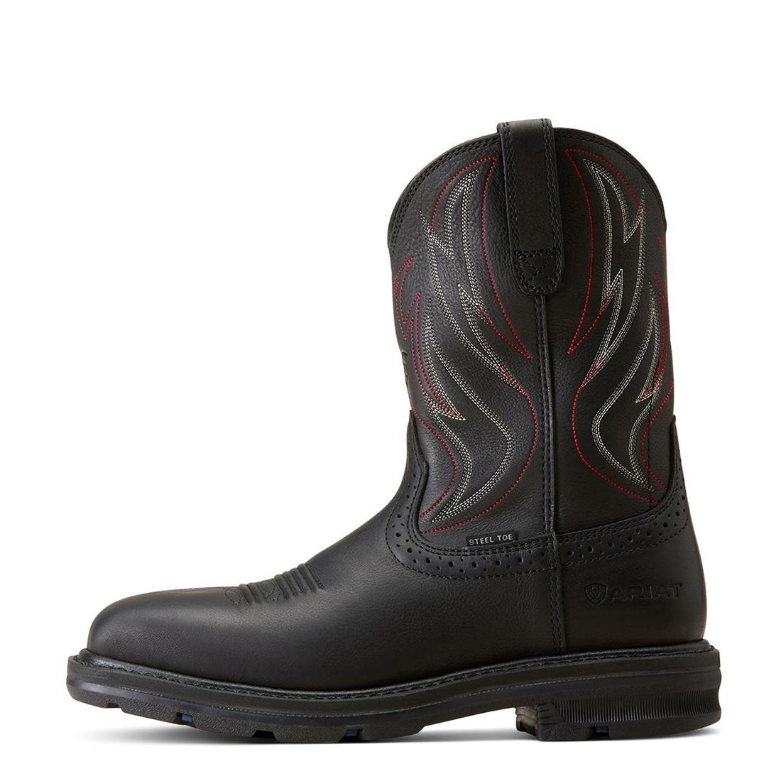 Ariat Sierra Shock Shield Steel-Toe Work Boot Black Heel