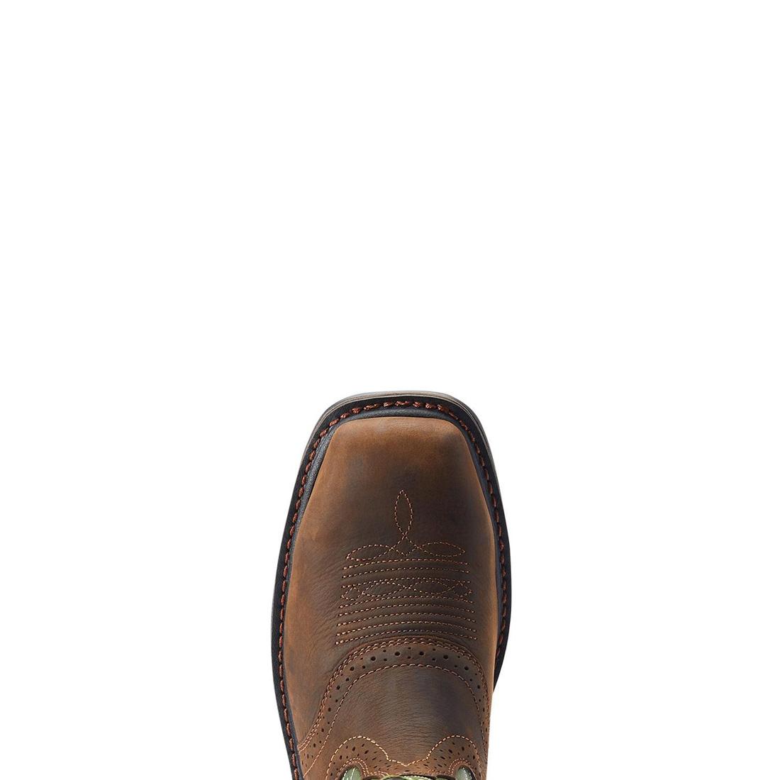 Ariat Sierra Shock Shield Steel-Toe Work Boot Dark Brown Upper