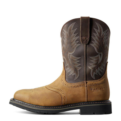 Ariat Sierra Steel-Toe Wide Square Toe Work Boot Aged Bark Heel