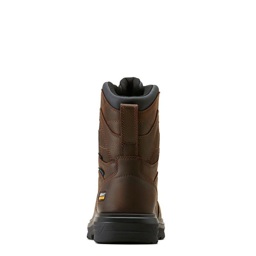 Ariat Turbo 8 inch Carbon-Toe Waterproof Work Boot Rich Brown Heel