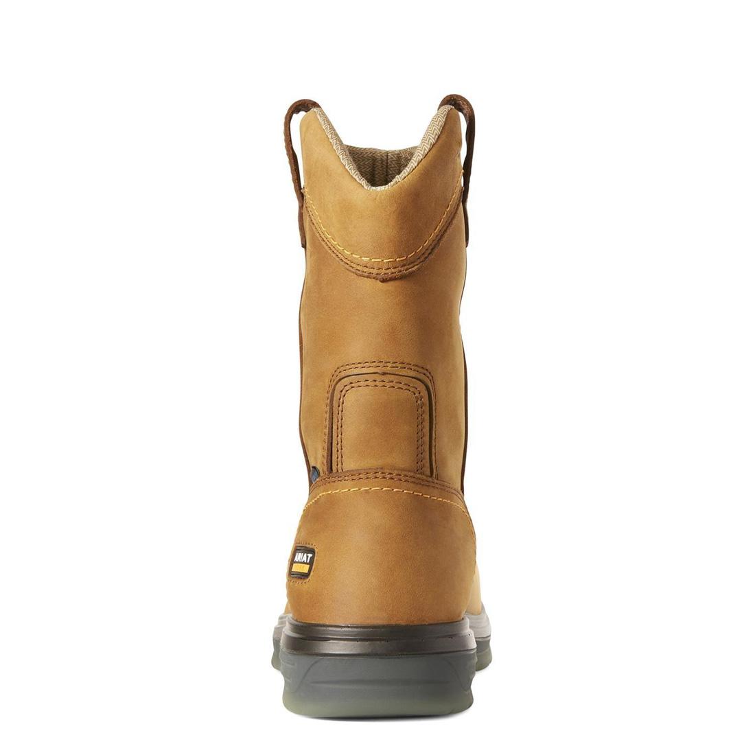 Ariat Turbo Carbon-Toe Waterproof Pull-On Work Boot Aged Bark Heel