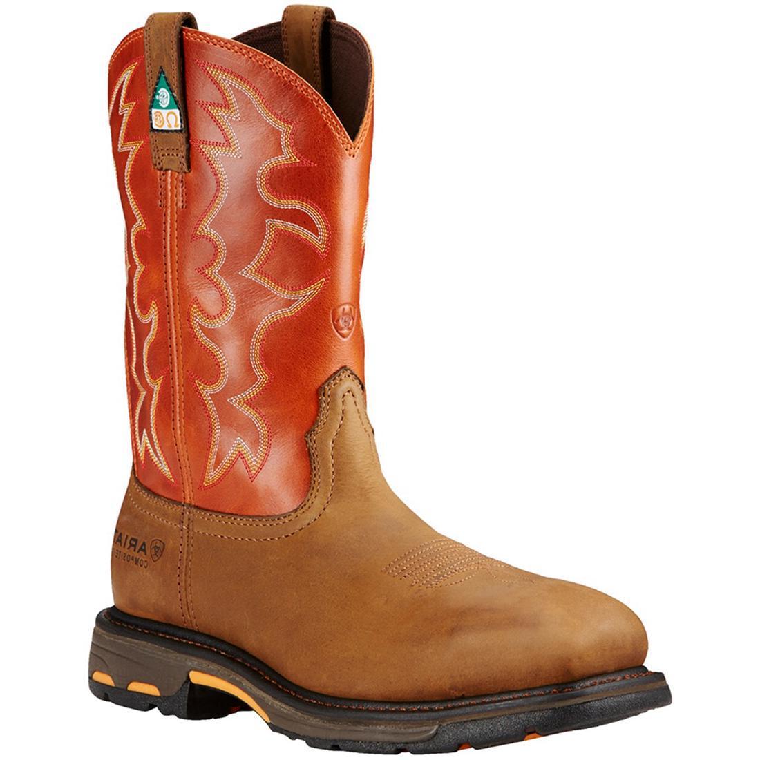 Ariat WorkHog Composite-Toe CSA Wide Square Toe Work Boot Dark Earth Profile