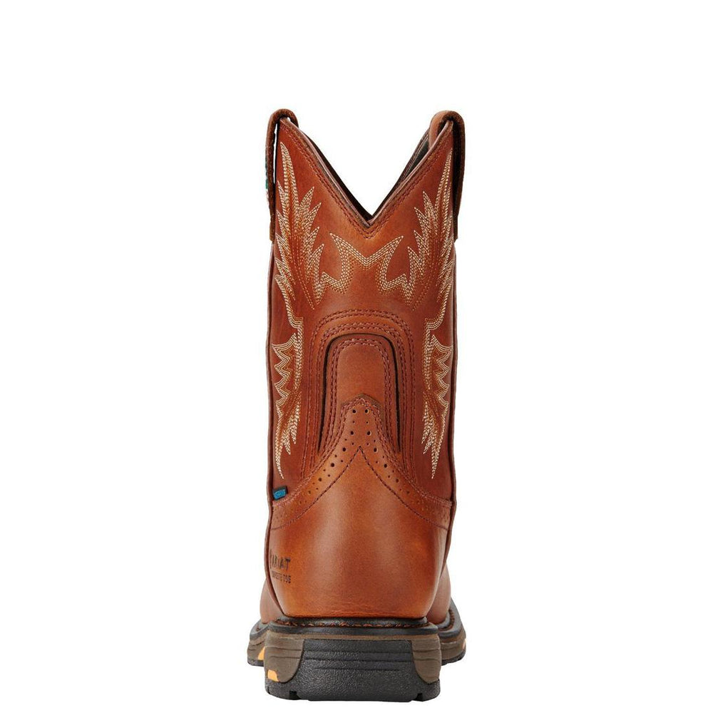 Ariat WorkHog Composite-Toe CSA Waterproof Wide Square Toe Work Boot Dark Copper Heel