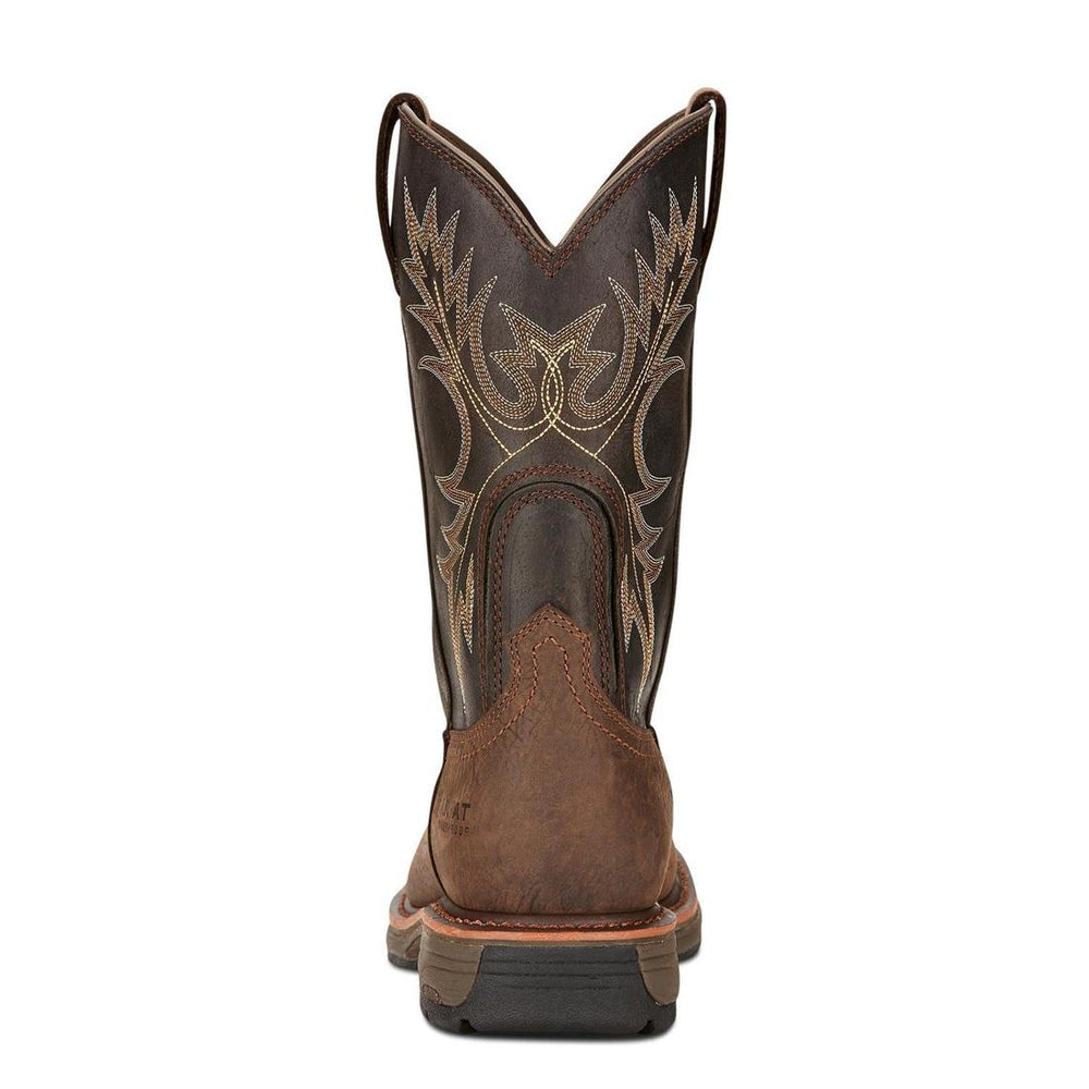 Ariat WorkHog Soft-Toe Waterproof Boot Bruin Brown Heel