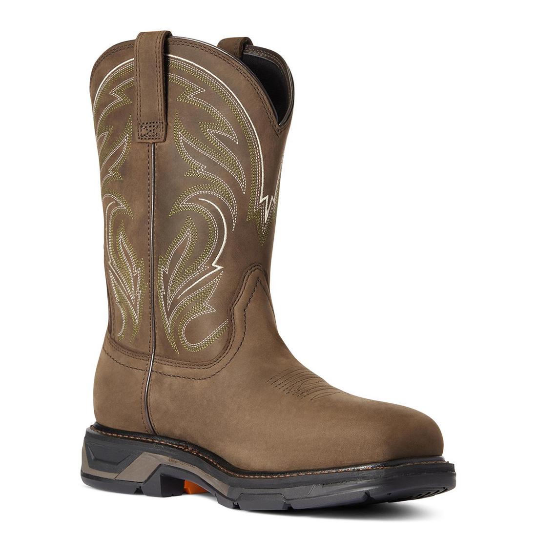 Ariat WorkHog XT Cottonwood Carbon Toe Work Boot Distressed Brown Side