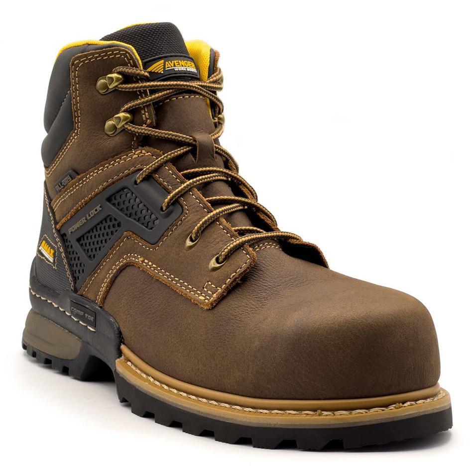 Avenger A-Max Dozer Waterproof Composite Toe Work Boots – Brown A8700 Medial Image