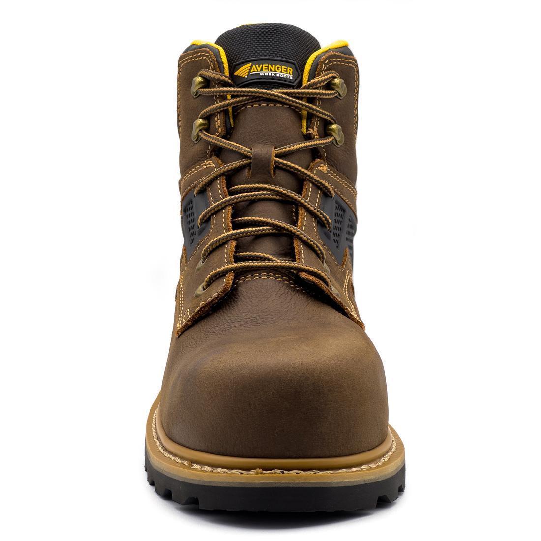 Avenger A-Max Dozer Waterproof Composite Toe Work Boots – Brown A8700 Front Image