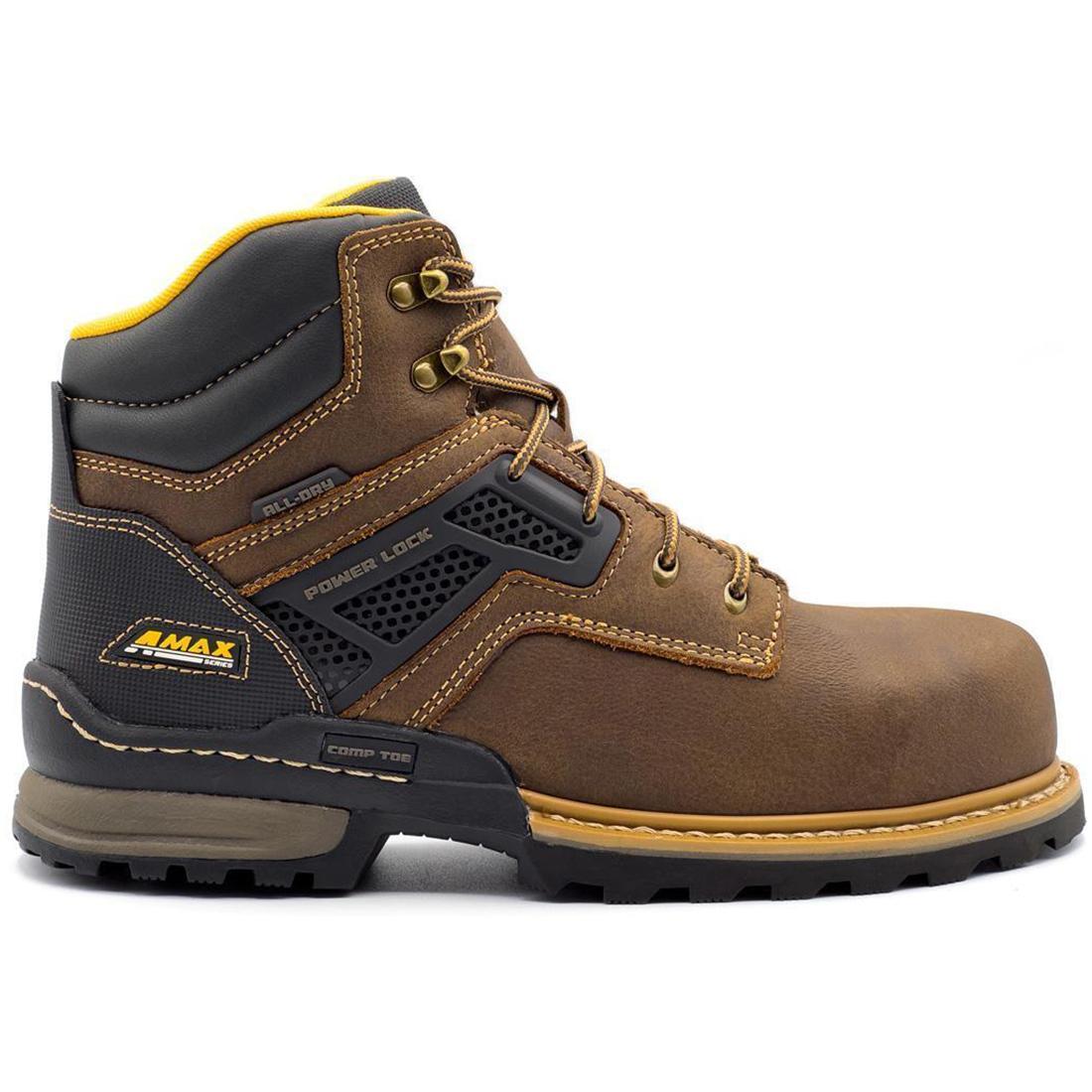 Avenger A-Max Dozer Waterproof Composite Toe Work Boots – Brown Profile View