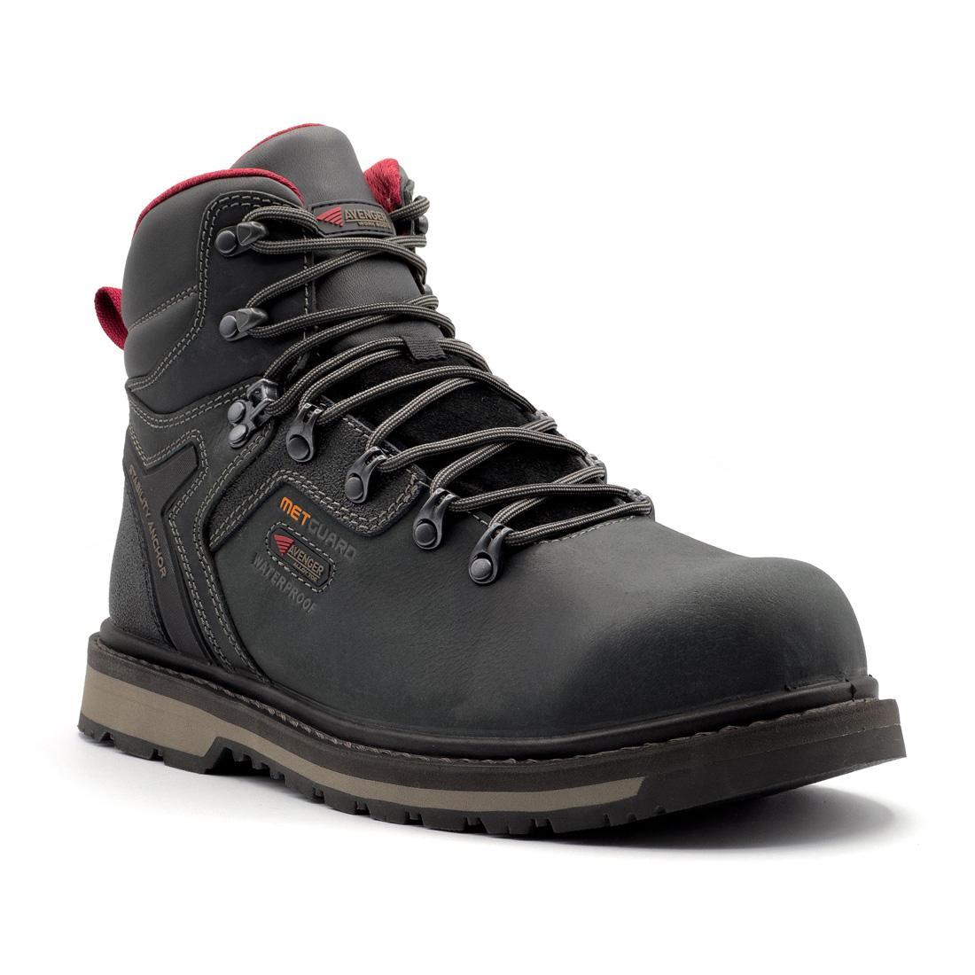 Avenger Blacksmith 6" Waterproof Met Guard Aluminum Toe Work Boots – Black A8816 Medial Image