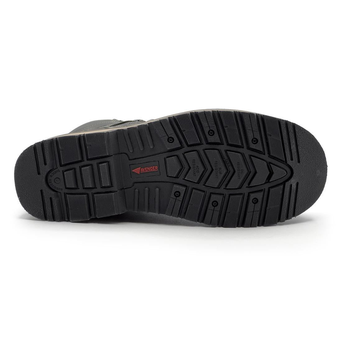 Avenger Blacksmith 6" Waterproof Met Guard Aluminum Toe Work Boots – Black A8816 Sole Image