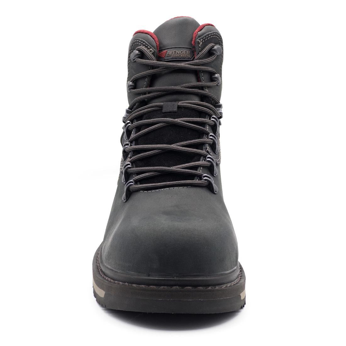 Avenger Blacksmith 6" Waterproof Met Guard Aluminum Toe Work Boots – Black A8816 Front Image