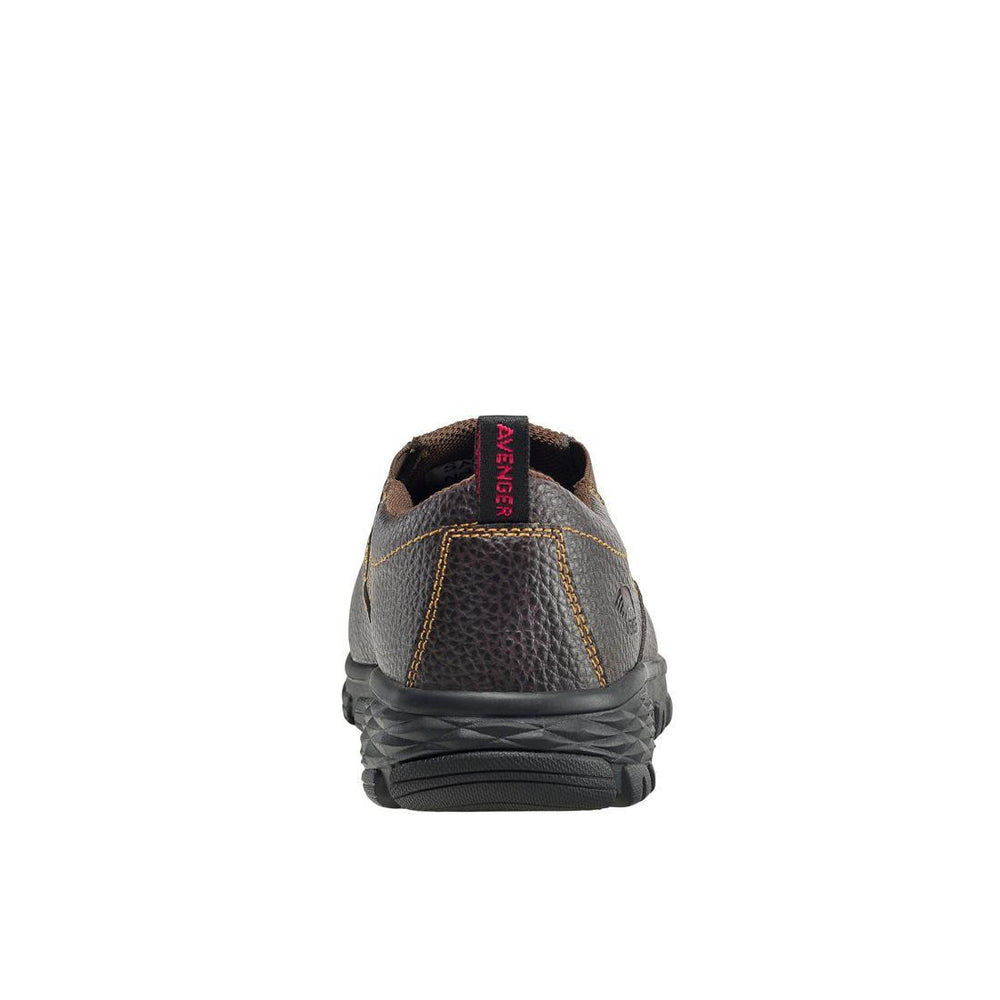 Avenger Flight SD10 Alloy Toe Slip-On Work Shoes – Brown A7000 Heel Image