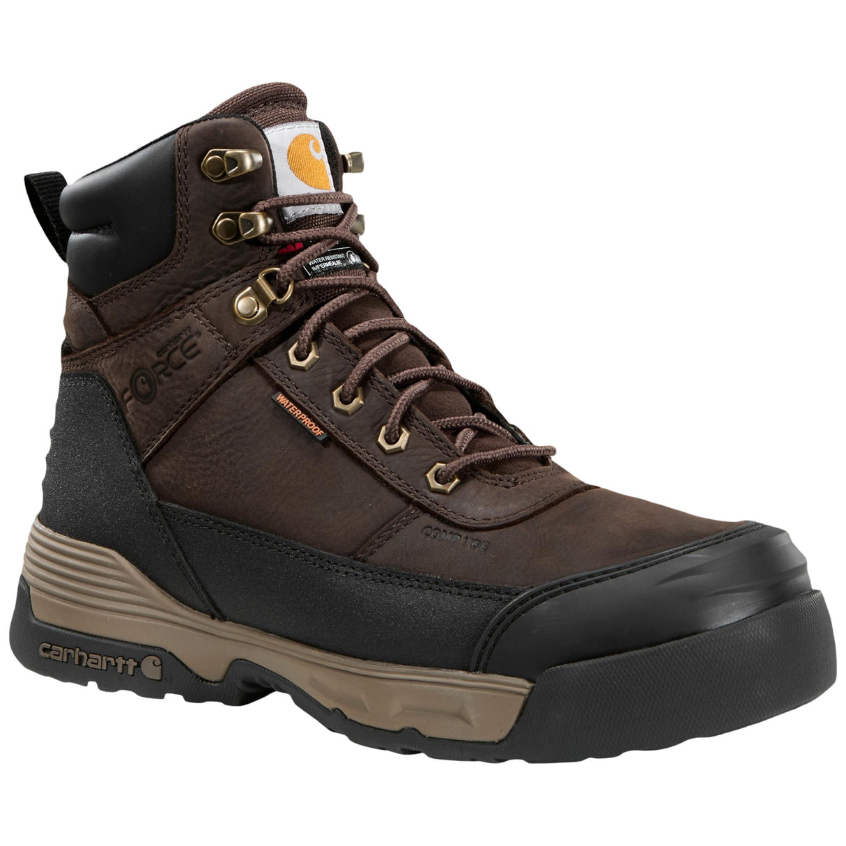 Carhartt Force HD 6" WP Insulated Comp Toe Boot - Dk Brn side image