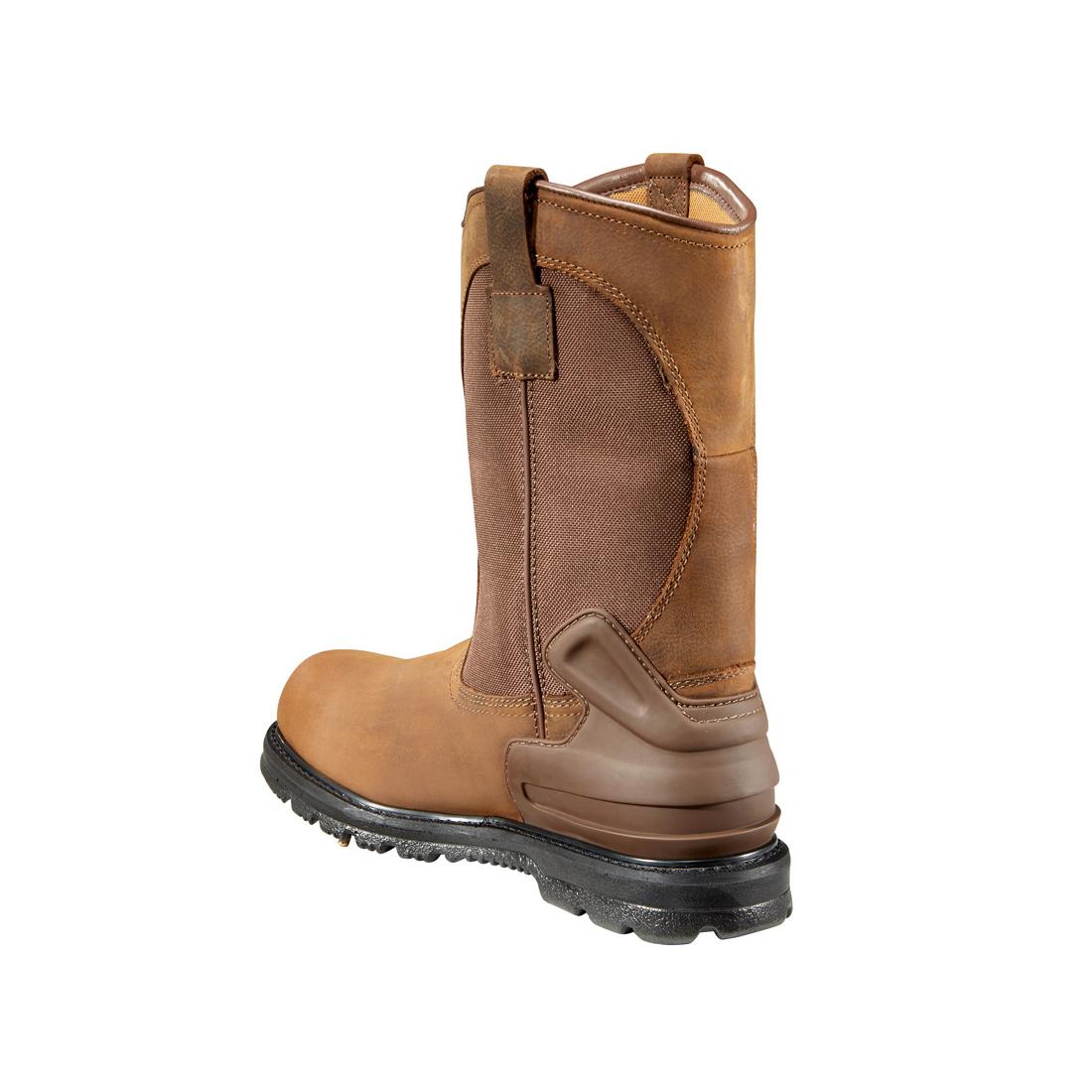 Carhartt 11" Heritage Soft-Toe Waterproof Wellington Pull-On Boot Brown CMP1100 medial view