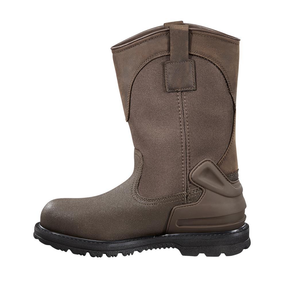 Carhartt 11" Heritage Steel-Toe Waterproof Wellington Pull-On Work Boot Dark Brown CMP1270 medial view