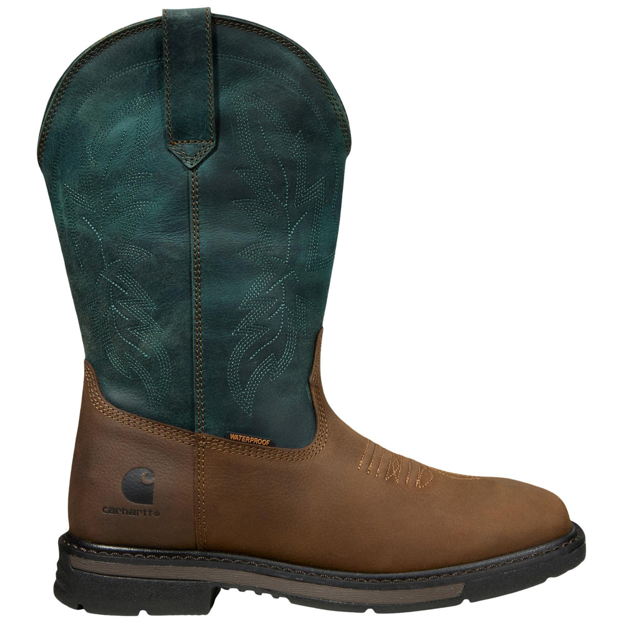 Carhartt Montana 11" WP Square Toe Wellington - Tan/Teal cover