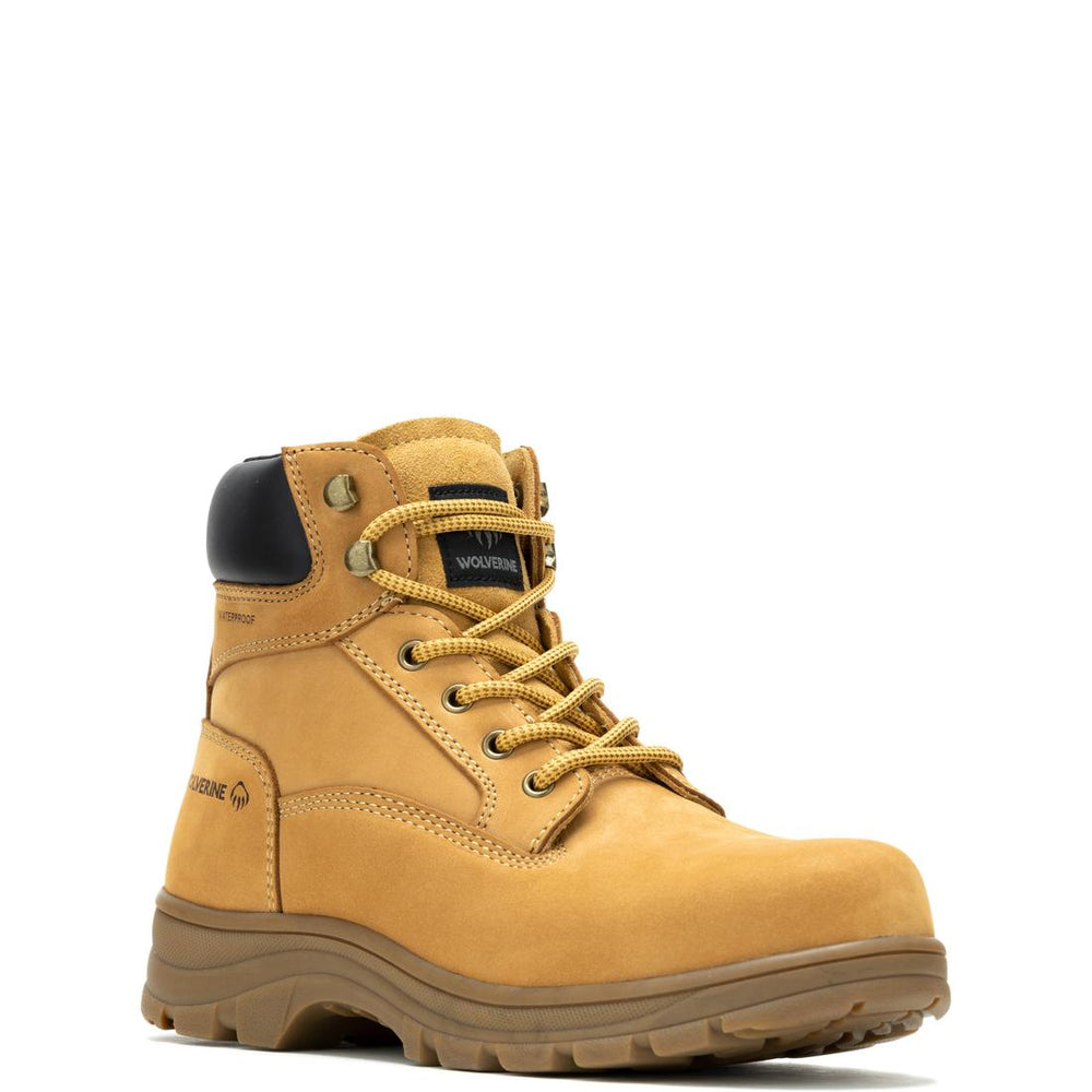 Wolverine Carlsbad Waterproof Soft-Toe Work Boot Wheat Soft-Toe,W230065 Medial Image