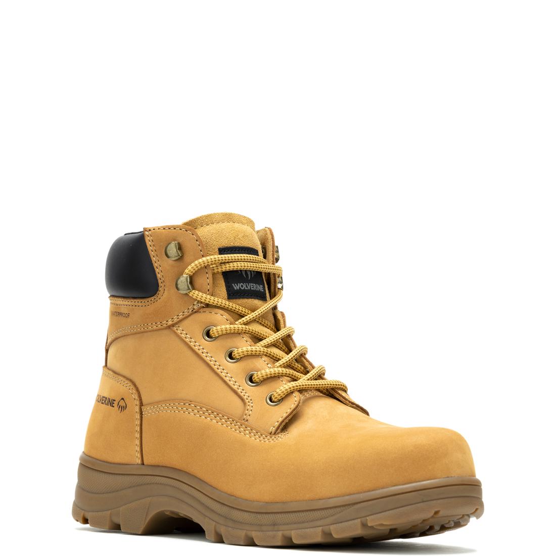 Wolverine Carlsbad Waterproof Soft-Toe Work Boot Wheat Soft-Toe,W230065 Medial Image