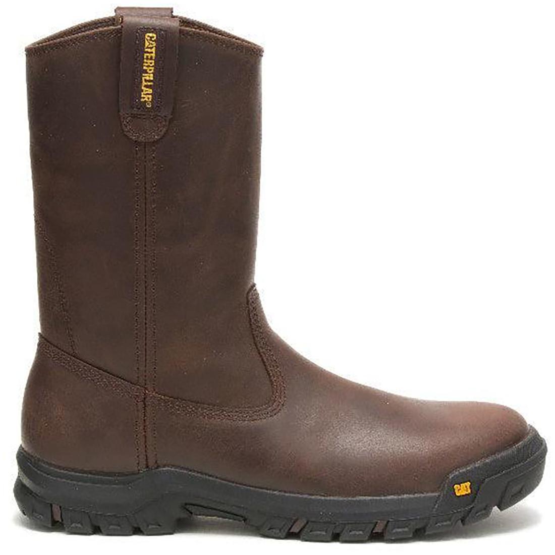 Caterpillar Drawbar Soft-Toe Pull On Work Boot Brown Profile View