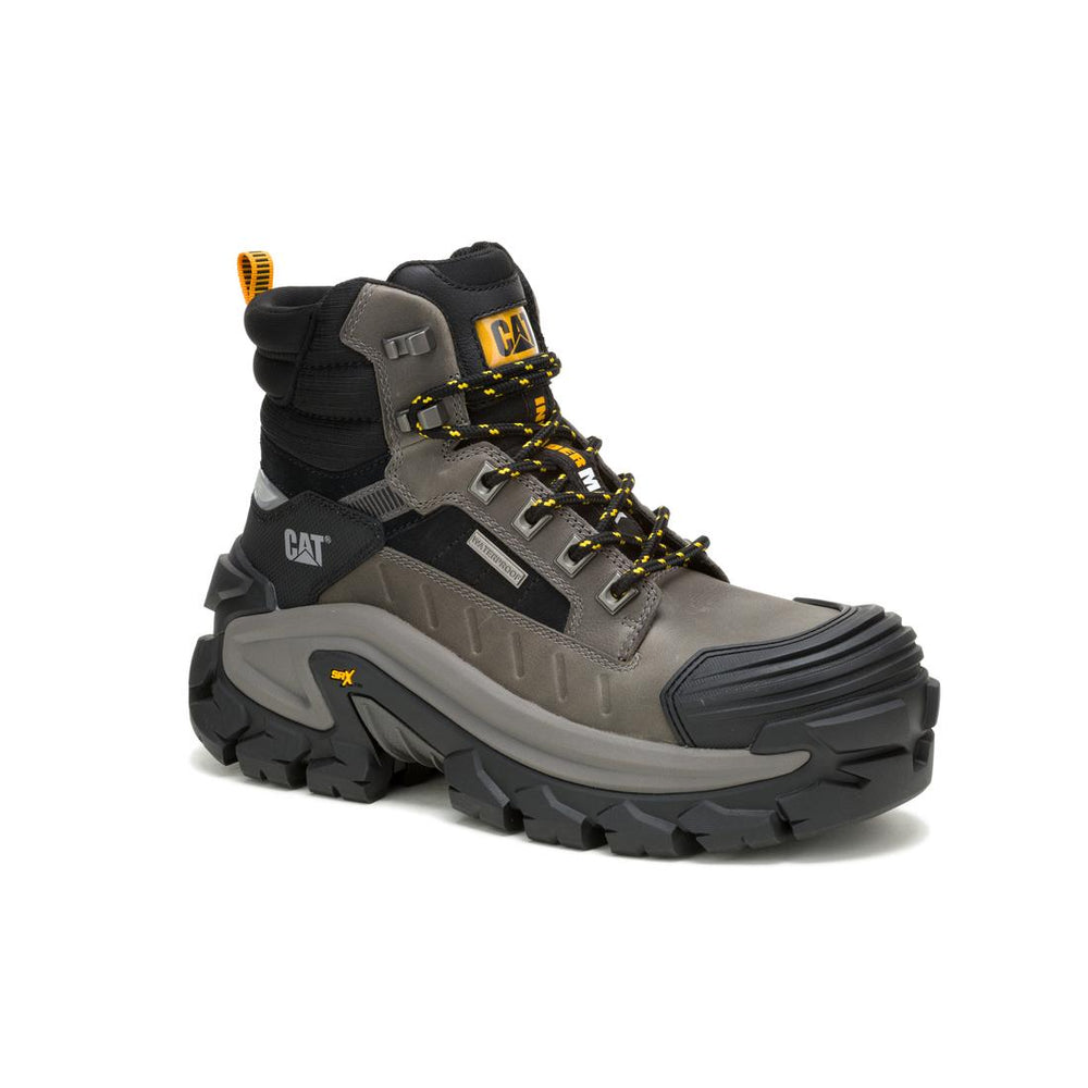 Caterpillar Invader Max Waterproof Composite-Toe Boots Gargoyle P91730 Medial Image