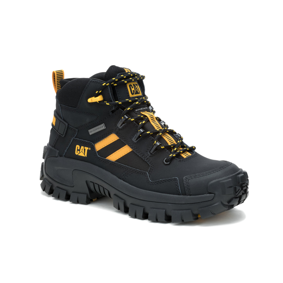 Caterpillar Invader Mid Vent Waterproof Composite-Toe Boots Black P91756 Medial Image