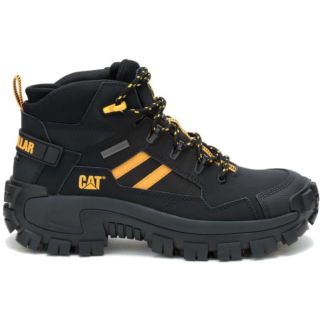 Caterpillar Invader Mid Vent Waterproof Composite-Toe Boots Black Profile View