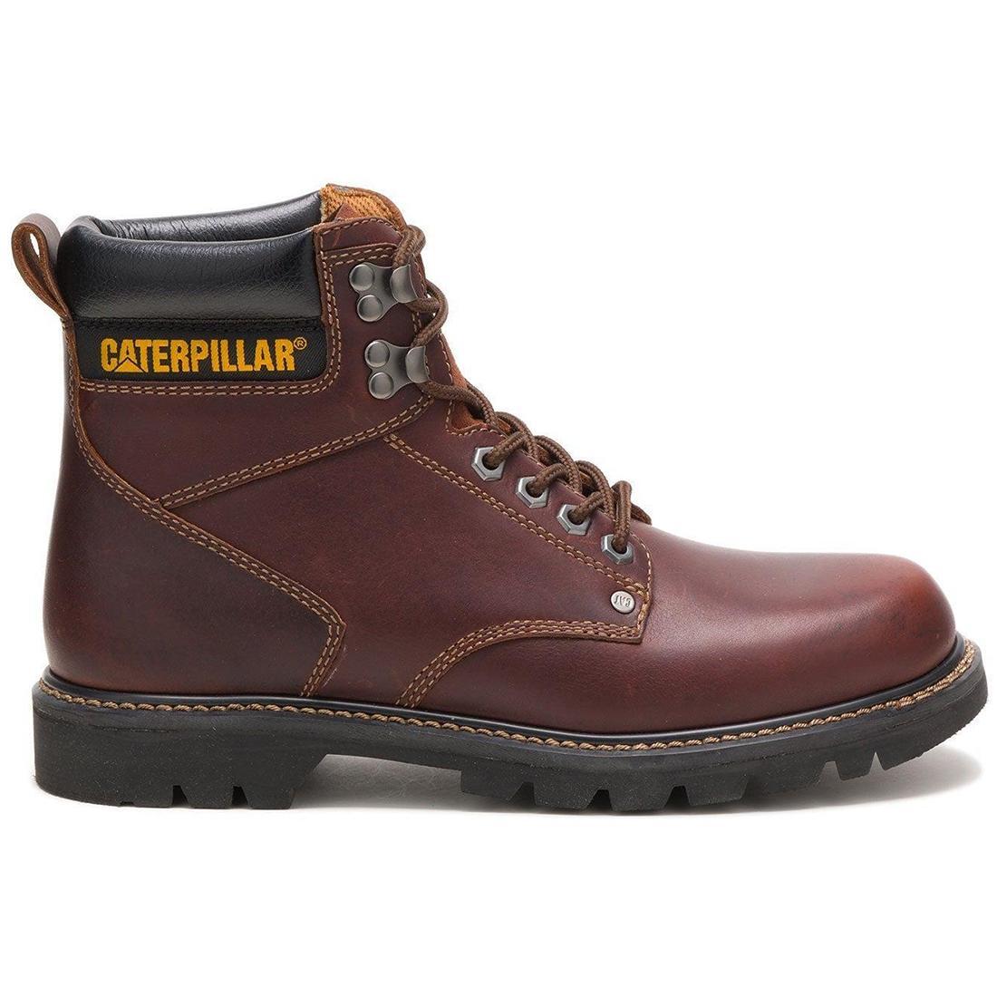 Caterpillar Second Shift Soft-Toe Work Boots Tawny Profile View