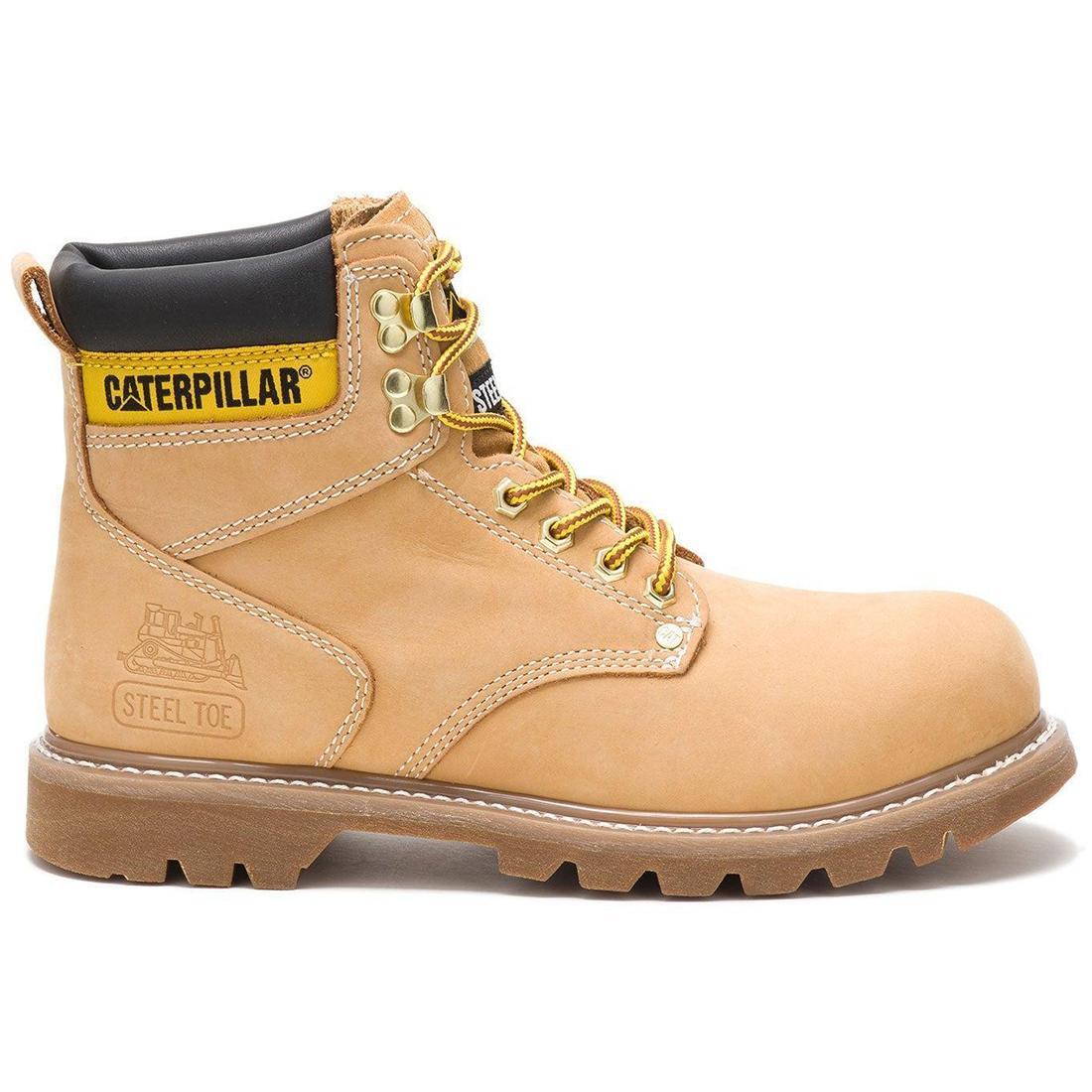 Caterpillar Second Shift Steel-Toe Work Boot Honey Profile View
