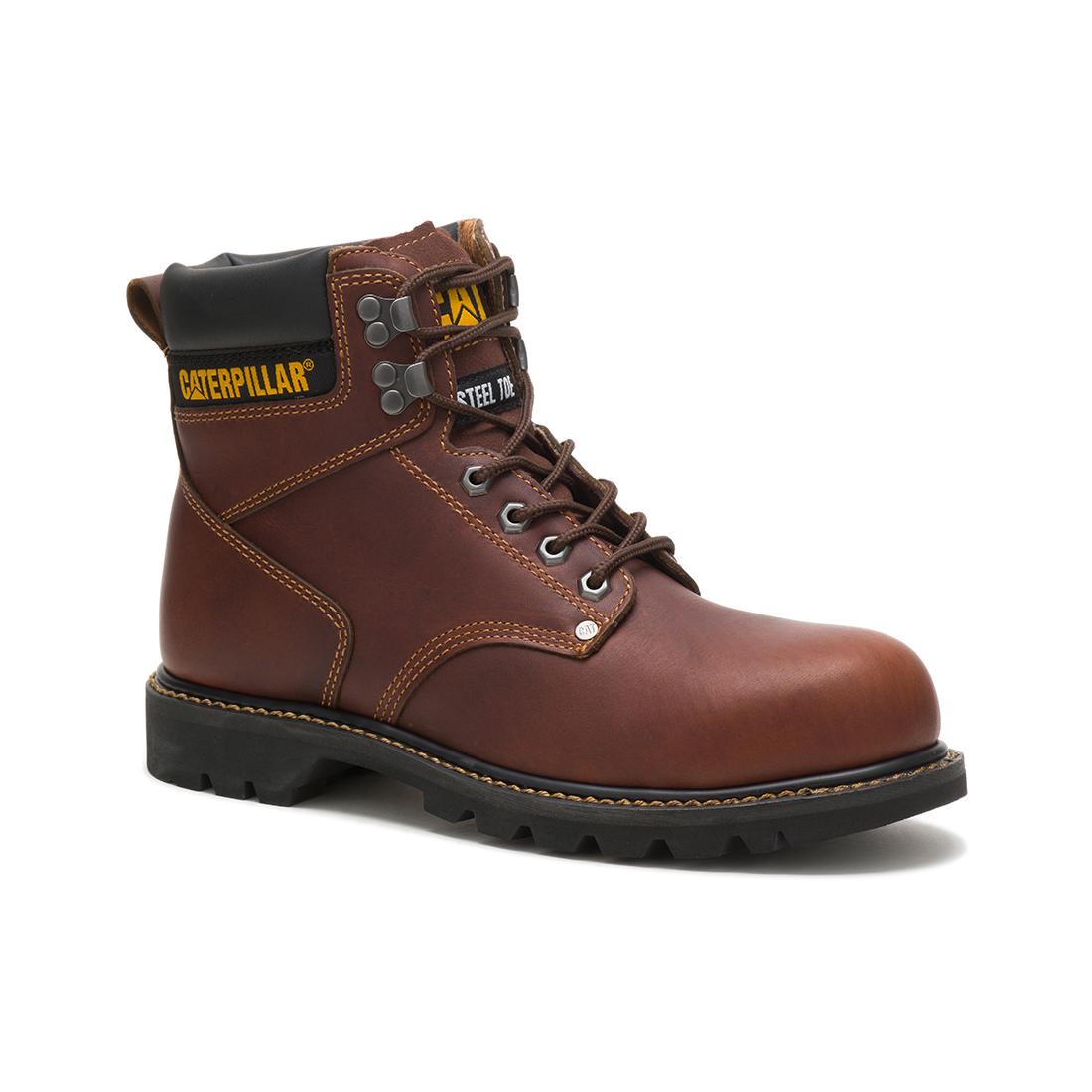 Caterpillar Second Shift Steel-Toe Work Boot Tawny P89817 Medial Image