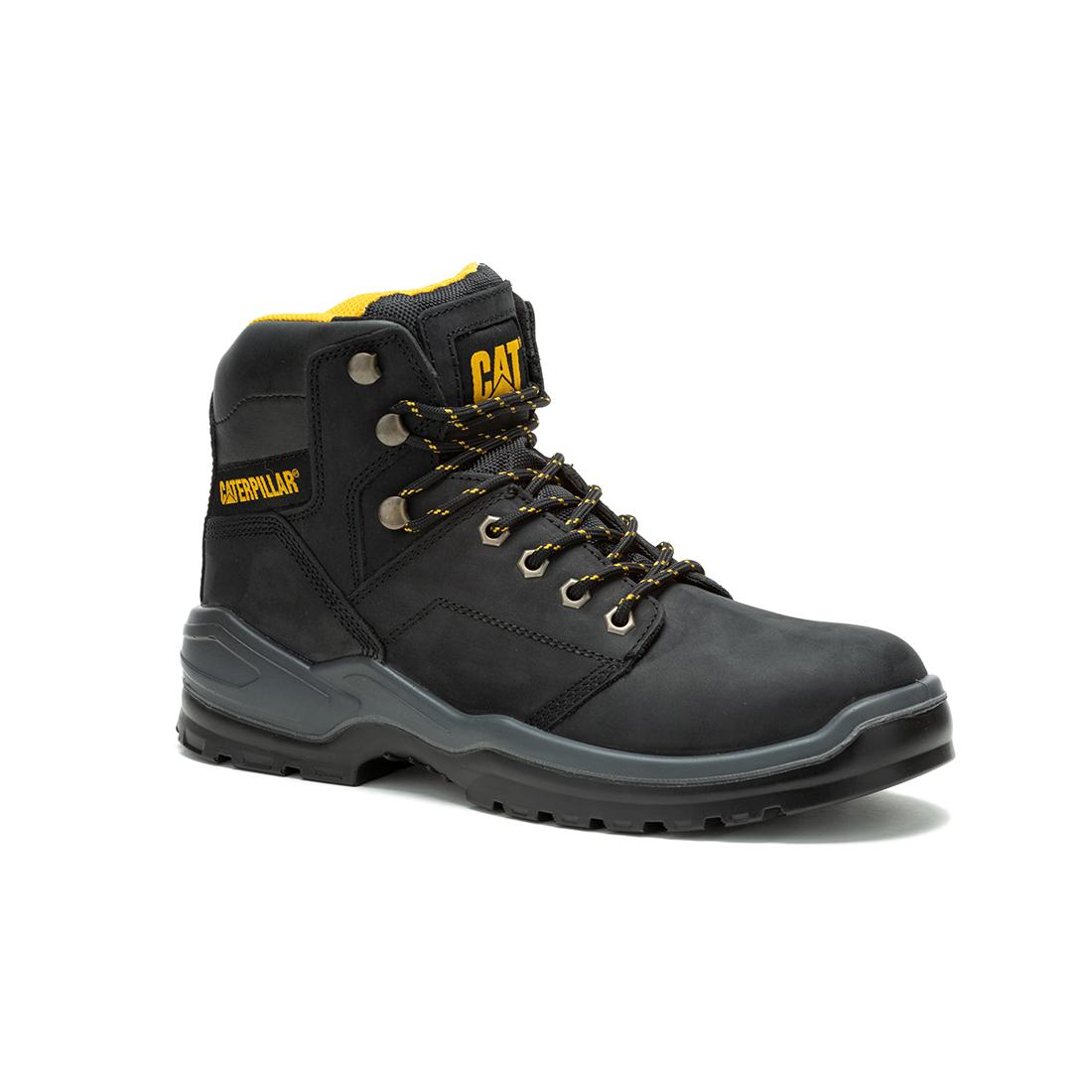 Caterpillar Striver Steel-Toe Boots Black P91671 Medial Image
