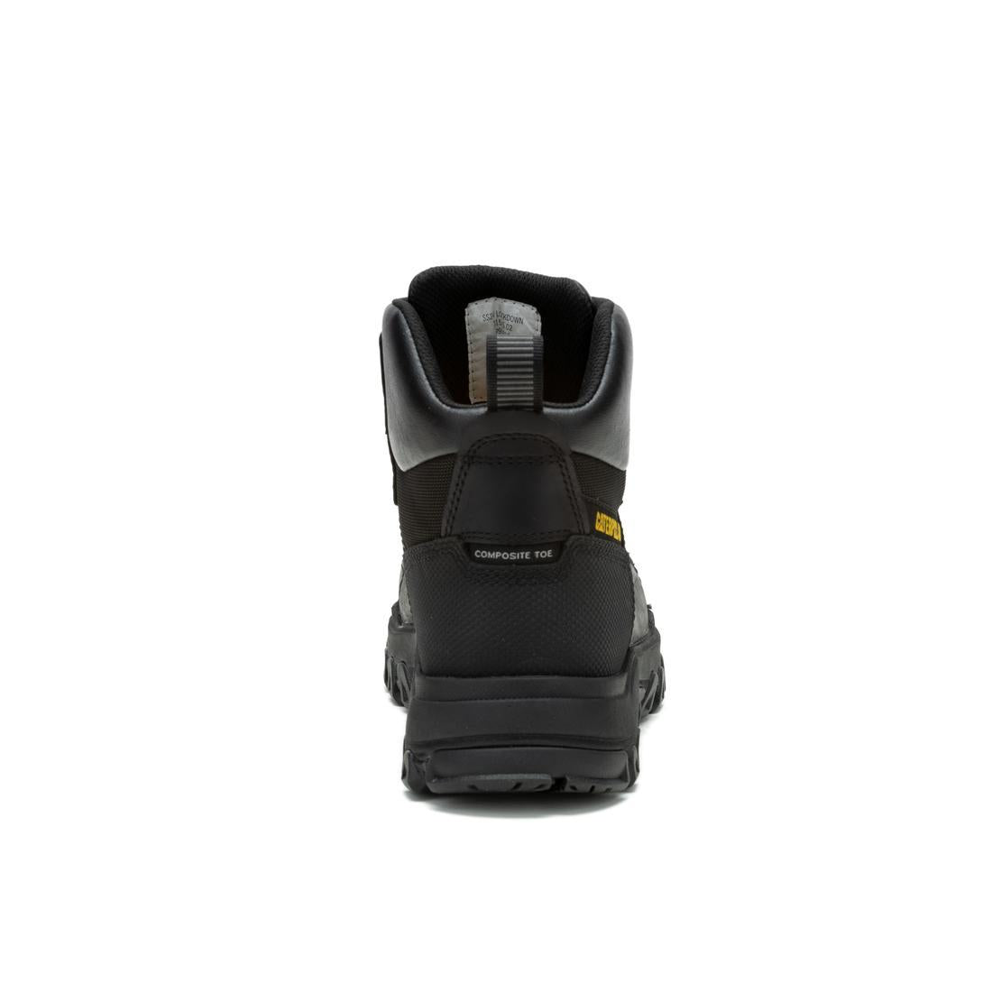 Caterpillar Threshold Rebound Waterproof Composite-Toe Boots Black P91696 Heel Image