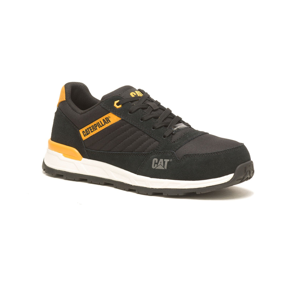 Caterpillar Venward Composite-Toe Work Shoe Black/Cat Yellow P91480 Medial Image
