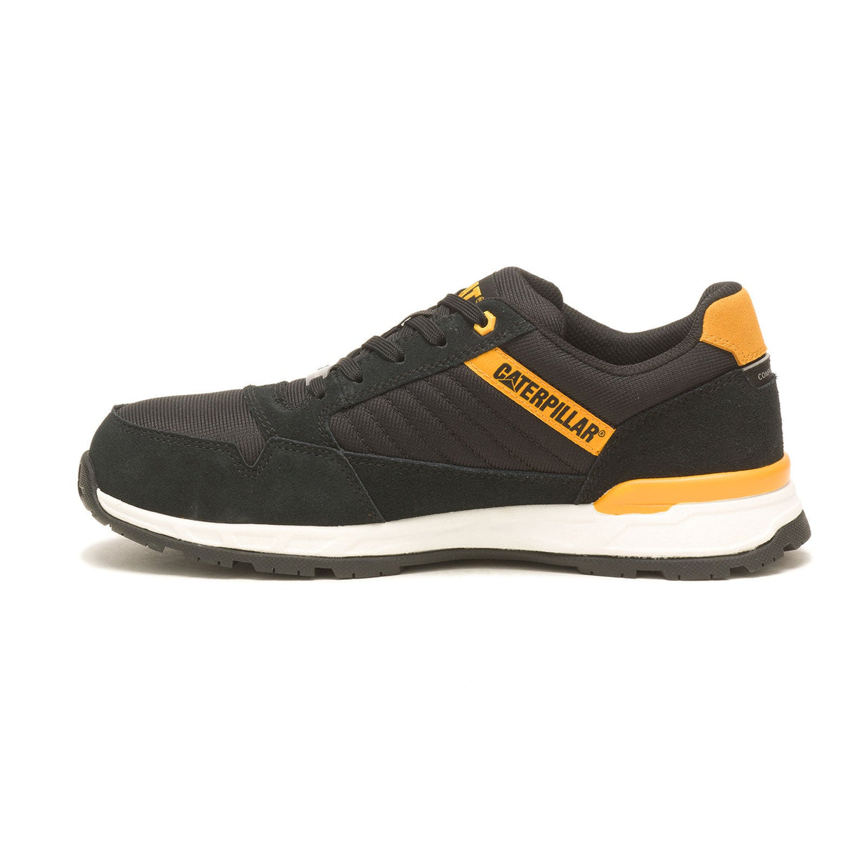 Caterpillar Venward Composite-Toe Work Shoe Black/Cat Yellow P91480 Side Image