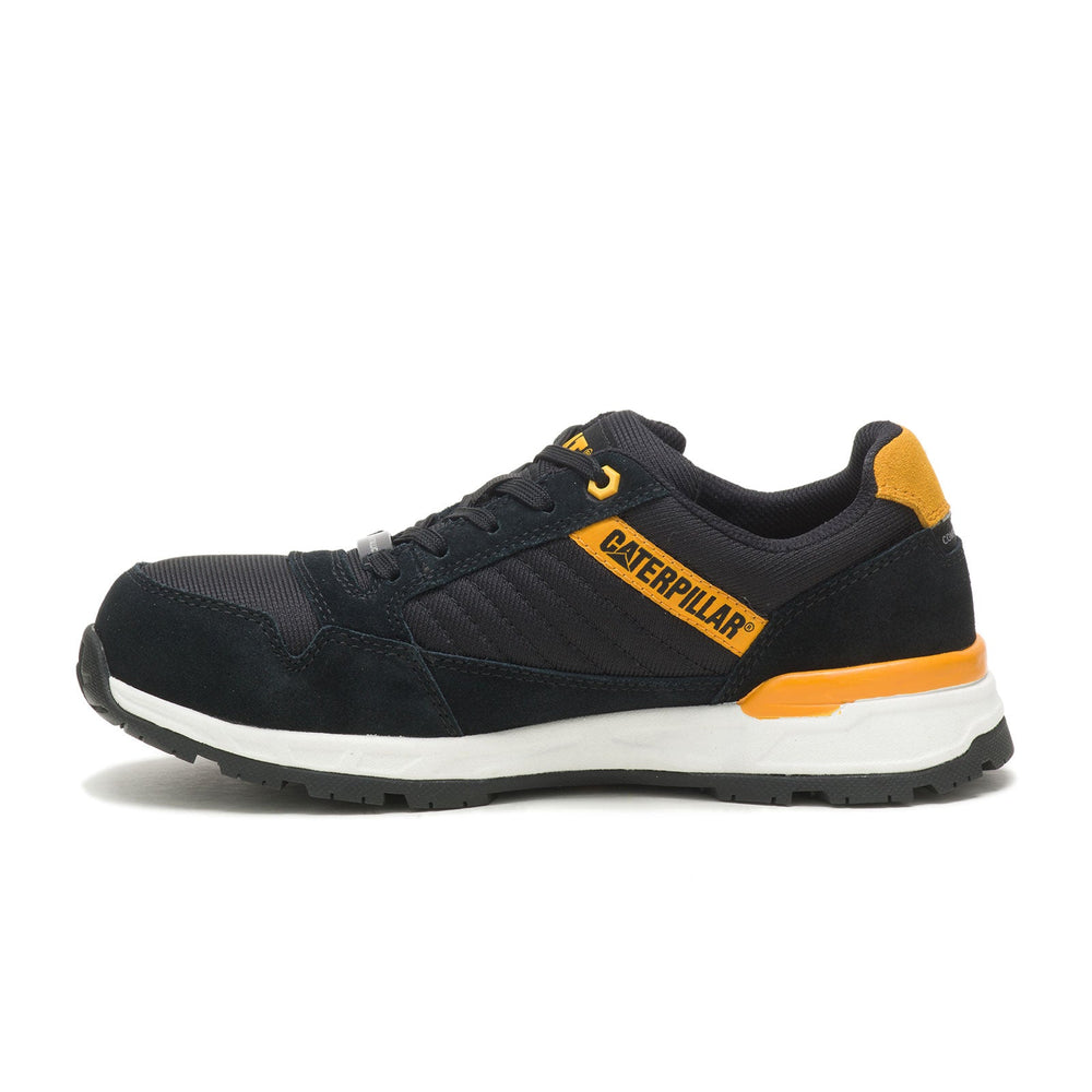 Caterpillar Venward Women’s Composite-Toe Work Shoe Black/Yellow P91605 Side Image