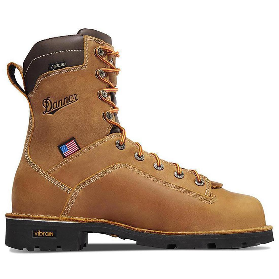 Danner Quarry USA 8" 400G Nano Toe Work Boot Distressed Brown Profile View