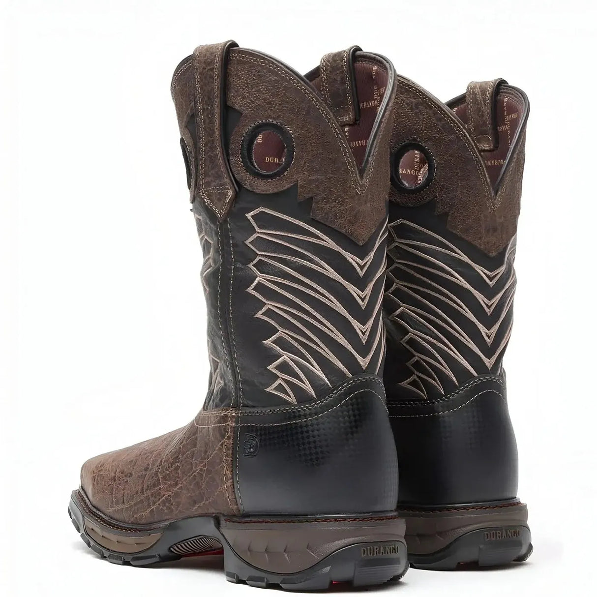 Durango Maverick XP Steel Toe Waterproof Western Work Boot Dark And Black Heel