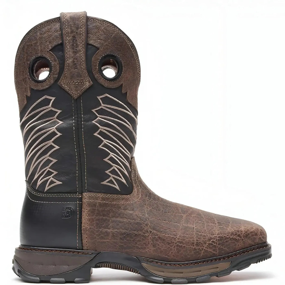 Durango Maverick XP Steel Toe Waterproof Western Work Boot Dark And Black Medial