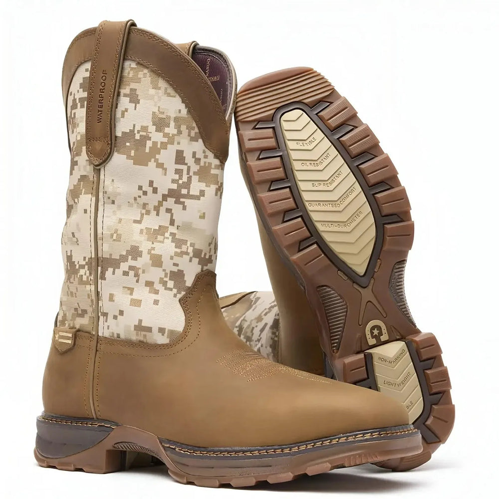 Durango Maverick XP Steel Toe Waterproof Western Work Boot Desert Camo Side