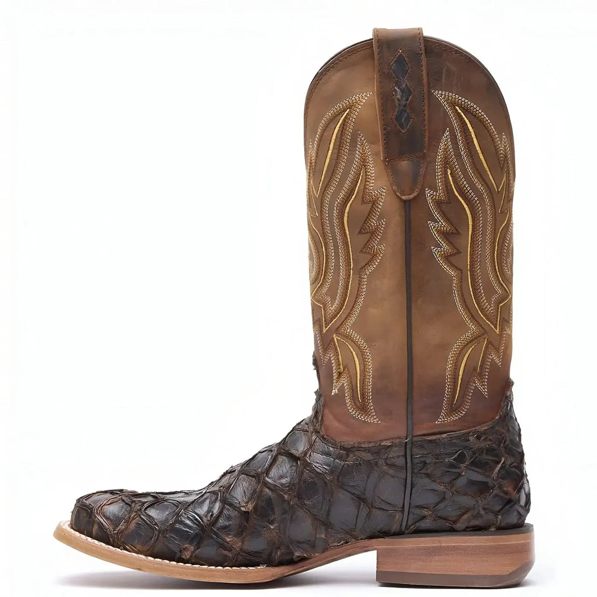 Durango Premium Exotics Dark Brown Pirarucu Western Boot Cover