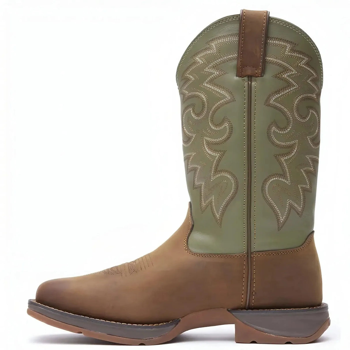 Durango Rebel Coffee & Cactus Pull-On Western Boot Heel