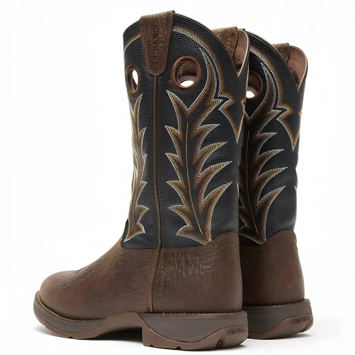 Durango Rebel Oak Bark Midnight Western Boot Heel