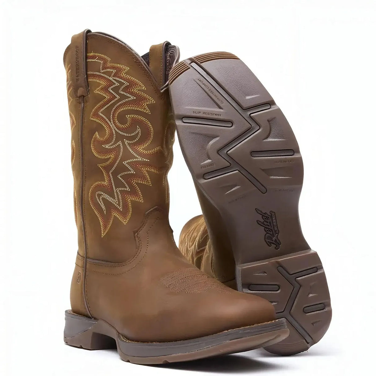 Durango Rebel Waterproof Russet Western Boot Heel