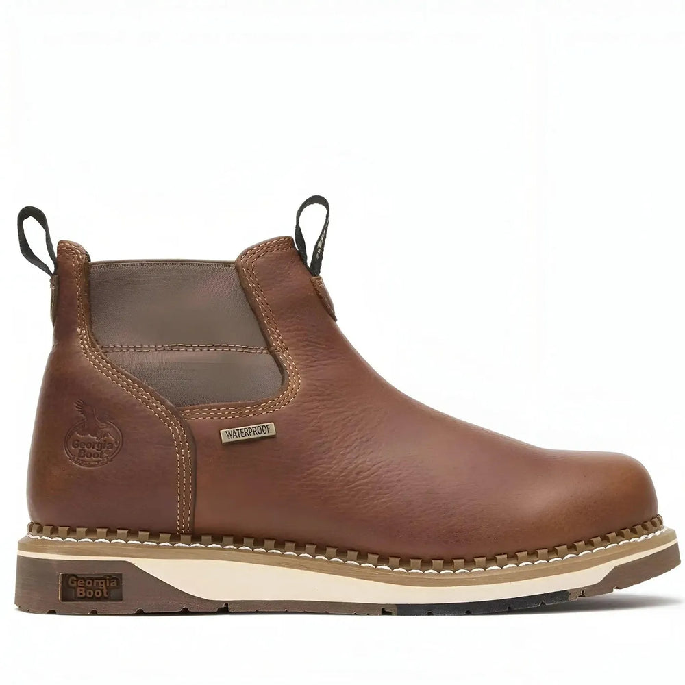 Georgia Boot AMP LT Wedge Waterproof Chelsea Work Boot Medial