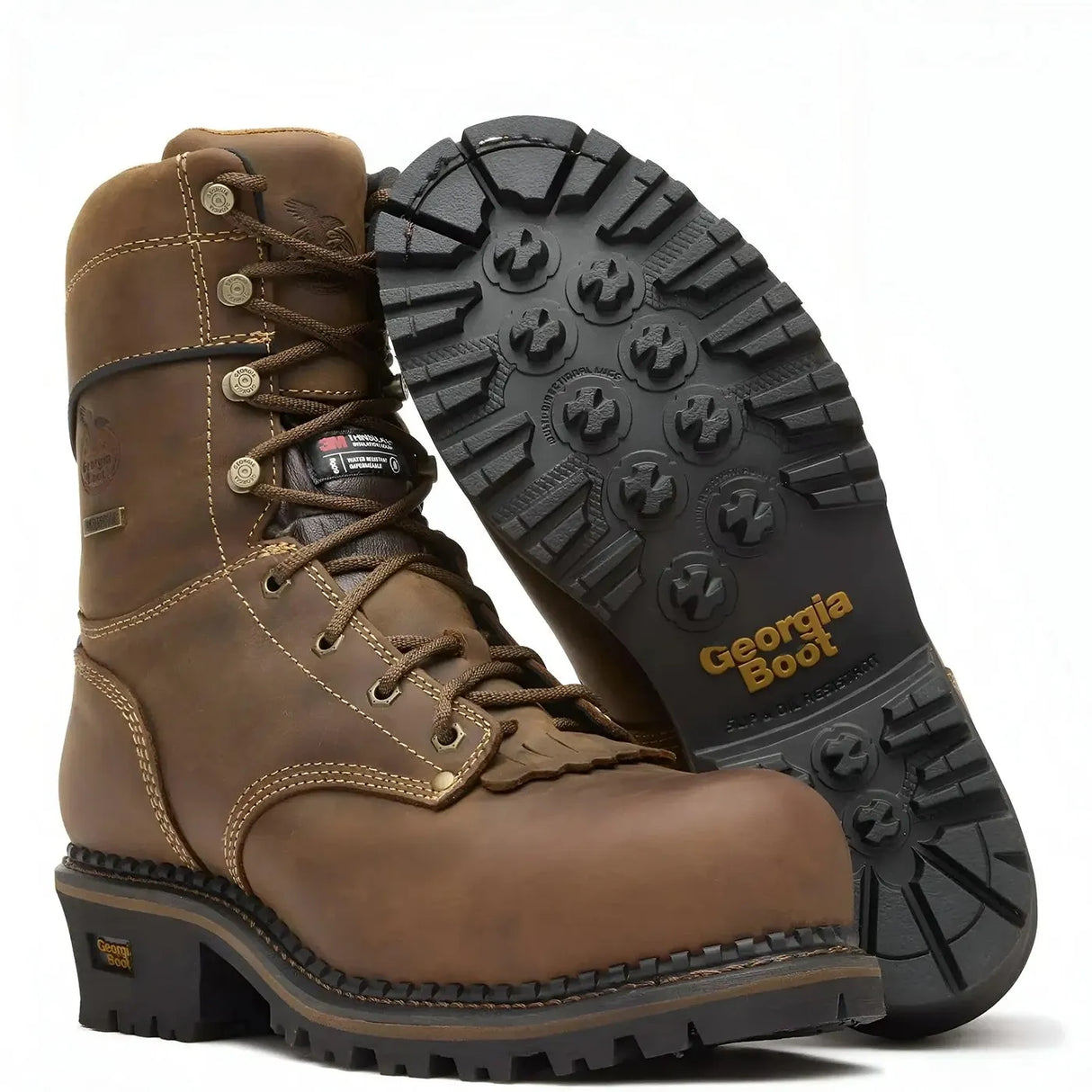 Georgia Boot AMP LT Logger Composite Toe Insulated Waterproof Work Boot Sole